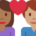 couple with heart: woman, man, medium-dark skin tone, medium skin tone 👩🏾‍❤️‍👨🏽 Discord emoji — free static PNG download