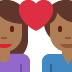 couple with heart: woman, man, medium-dark skin tone 👩🏾‍❤️‍👨🏾 Discord emoji — free static PNG download