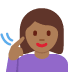 deaf woman: medium-dark skin tone 🧏🏾‍♀️ Discord emoji — free static PNG download