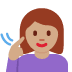 deaf woman: medium skin tone 🧏🏽‍♀️ Discord emoji — free static PNG download