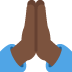 folded hands: dark skin tone 🙏🏿 Discord emoji — free static PNG download