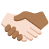handshake: light skin tone, medium-dark skin tone 🫱🏻‍🫲🏾 Discord emoji — free static PNG download