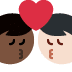 kiss: man, man, dark skin tone, light skin tone 👨🏿‍❤️‍💋‍👨🏻 Discord emoji — free static PNG download