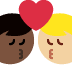 kiss: man, man, dark skin tone, medium-light skin tone 👨🏿‍❤️‍💋‍👨🏼 Discord emoji — free static PNG download