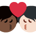 kiss: person, person, dark skin tone, light skin tone 🧑🏿‍❤️‍💋‍🧑🏻 Discord emoji — free static PNG download