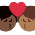 kiss: person, person, dark skin tone, medium-dark skin tone 🧑🏿‍❤️‍💋‍🧑🏾 Discord emoji — free static PNG download