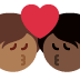 kiss: person, person, medium-dark skin tone, dark skin tone 🧑🏾‍❤️‍💋‍🧑🏿 Discord emoji — free static PNG download