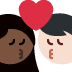 kiss: woman, man, dark skin tone, light skin tone 👩🏿‍❤️‍💋‍👨🏻 Discord emoji — free static PNG download