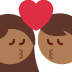 kiss: woman, man, medium-dark skin tone 👩🏾‍❤️‍💋‍👨🏾 Discord emoji — free static PNG download
