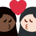 kiss: woman, woman, dark skin tone, light skin tone 👩🏿‍❤️‍💋‍👩🏻 Discord emoji — free static PNG download