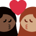 kiss: woman, woman, dark skin tone, medium skin tone 👩🏿‍❤️‍💋‍👩🏽 Discord emoji — free static PNG download