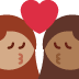kiss: woman, woman, medium skin tone, medium-dark skin tone 👩🏽‍❤️‍💋‍👩🏾 Discord emoji — free static PNG download