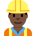 man construction worker: dark skin tone 👷🏿‍♂️ Discord emoji — free static PNG download