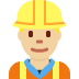 man construction worker: medium-light skin tone 👷🏼‍♂️ Discord emoji — free static PNG download
