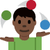 man juggling: dark skin tone 🤹🏿‍♂️ Discord emoji — free static PNG download