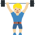 man lifting weights: medium-light skin tone 🏋🏼‍♂️ Discord emoji — free static PNG download