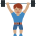 man lifting weights: medium skin tone 🏋🏽‍♂️ Discord emoji — free static PNG download