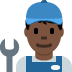 man mechanic: dark skin tone 👨🏿‍🔧 Discord emoji - free download