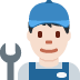 man mechanic: light skin tone 👨🏻‍🔧 Discord emoji - free download