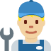 man mechanic: medium-light skin tone 👨🏼‍🔧 Discord emoji - free download