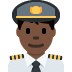 man pilot: dark skin tone 👨🏿‍✈️ Discord emoji — free static PNG download