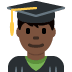 man student: dark skin tone 👨🏿‍🎓 Discord emoji — free static PNG download