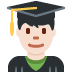 man student: light skin tone 👨🏻‍🎓 Discord emoji — free static PNG download