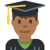 man student: medium-dark skin tone 👨🏾‍🎓 Discord emoji — free static PNG download
