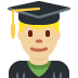 man student: medium-light skin tone 👨🏼‍🎓 Discord emoji — free static PNG download
