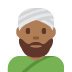 man wearing turban: medium-dark skin tone 👳🏾‍♂️ Discord emoji — free static PNG download