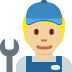 mechanic: medium-light skin tone 🧑🏼‍🔧 Discord emoji - free download