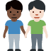 men holding hands: dark skin tone, light skin tone 👨🏿‍🤝‍👨🏻 Discord emoji — free static PNG download