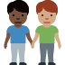 men holding hands: dark skin tone, medium skin tone 👨🏿‍🤝‍👨🏽 Discord emoji — free static PNG download