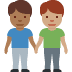 men holding hands: medium-dark skin tone, medium skin tone 👨🏾‍🤝‍👨🏽 Discord emoji — free static PNG download