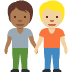people holding hands: medium-dark skin tone, medium-light skin tone 🧑🏾‍🤝‍🧑🏼 Discord emoji — free static PNG download