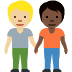 people holding hands: medium-light skin tone, dark skin tone 🧑🏼‍🤝‍🧑🏿 Discord emoji — free static PNG download