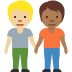 people holding hands: medium-light skin tone, medium-dark skin tone 🧑🏼‍🤝‍🧑🏾 Discord emoji — free static PNG download
