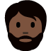 person: dark skin tone, beard 🧔🏿 Discord emoji — free static PNG download