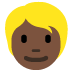 person: dark skin tone, blond hair 👱🏿 Discord emoji — free static PNG download