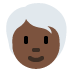 person: dark skin tone, white hair 🧑🏿‍🦳 Discord emoji — free static PNG download