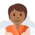 person in steamy room: medium-dark skin tone 🧖🏾 Discord emoji — free static PNG download