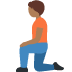 person kneeling: medium-dark skin tone 🧎🏾 Discord emoji — free static PNG download