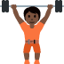person lifting weights: dark skin tone 🏋🏿 Discord emoji — free static PNG download