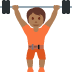 person lifting weights: medium-dark skin tone 🏋🏾 Discord emoji — free static PNG download