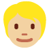 person: medium-light skin tone, blond hair 👱🏼 Discord emoji — free static PNG download