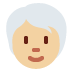person: medium-light skin tone, white hair 🧑🏼‍🦳 Discord emoji — free static PNG download
