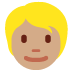 person: medium skin tone, blond hair 👱🏽 Discord emoji — free static PNG download
