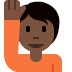 person raising hand: dark skin tone 🙋🏿 Discord emoji — free static PNG download
