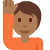 person raising hand: medium-dark skin tone 🙋🏾 Discord emoji — free static PNG download