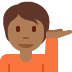 person tipping hand: medium-dark skin tone 💁🏾 Discord emoji — free static PNG download